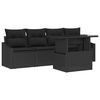 vidaXL Gartensofa-set 5 stk. Schwarz Poly-Rattan