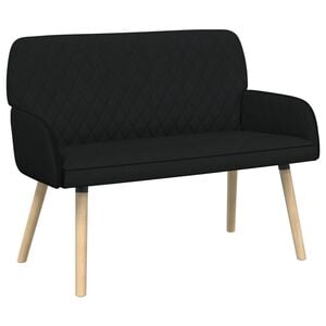 vidaXL 2-Sitzer Sofa mit Massivholzbeinen 2-Sitzer Schwarz Leinenstoff