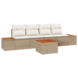 vidaXL Garten-Sofa-Set 5 stk. Beige Poly Rattan