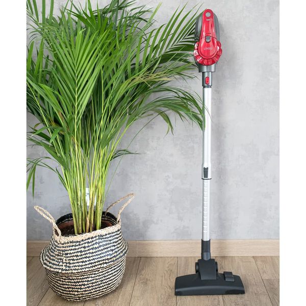 Livoo Stielstaubsauger Kabellos 600 ml 120 W Grau und Rot