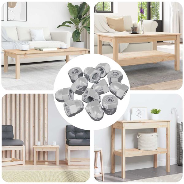 vidaXL Mutter 12 pcs Silber M6 x 10 mm Eisen