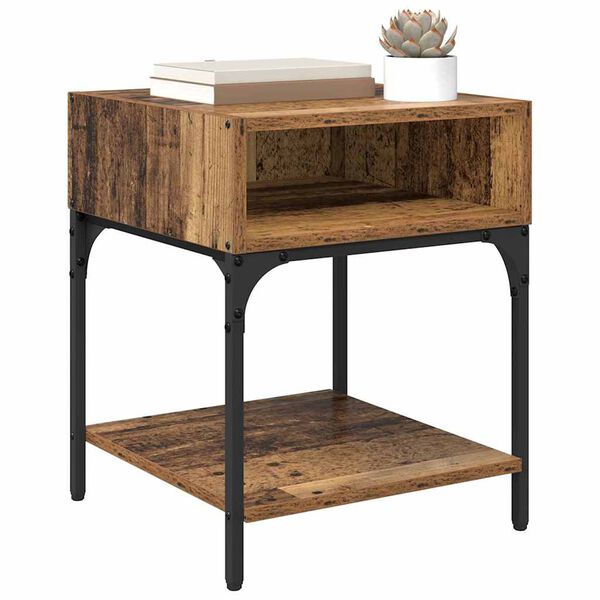 vidaXL Nachttisch Altholz 40 x 40 x 50 cm Holzwerkstoff