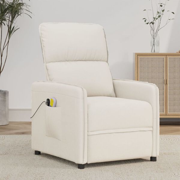 vidaXL Massagesessel Elektrisch Beige Mikrofasergewebe