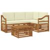 vidaXL Outdoor-Sofagarnitur 5 Stk. Natur und Creme Polyester