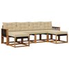 vidaXL Outdoor-Sofagarnitur mit Kissen 6 pcs Natur und Beige