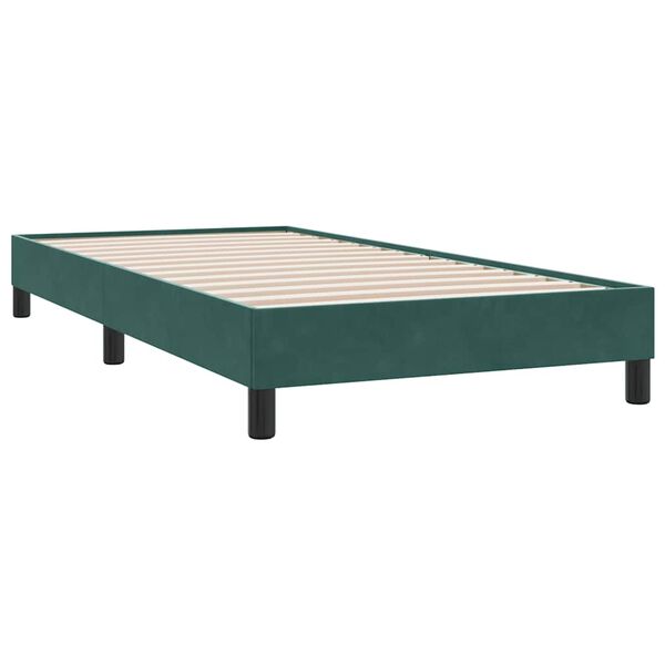 vidaXL Boxspringbett ohne Matratze Dunkelgrün 100x210 cm Samt