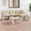 vidaXL 5-tlg. Garten-Lounge-Set aus Paletten mit Kissen Kiefernholz