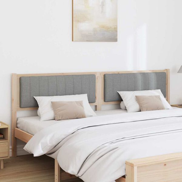 vidaXL Gepolstertes Kopfteil Braun 200 cm Massives Kiefernholz