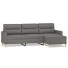 vidaXL 3-Sitzer-Sofa mit Hocker Dunkelgrau 210 cm Stoff