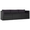 vidaXL 10-tlg. Garten-Lounge-Set mit Kissen Poly Rattan Schwarz