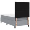 vidaXL Boxspringbett mit Matratze mit LED Hellgrau 90 x 190 cm Stoff