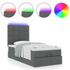 vidaXL Ottoman-Bett mit Matratze & LEDs Dunkelgrau 100x200 cm Stoff