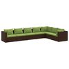 vidaXL 7-tlg. Garten-Lounge-Set mit Kissen Poly Rattan Braun