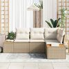 vidaXL Gartensofa-set mit Kissen 4 pcs Beige und Creme Polyrattan