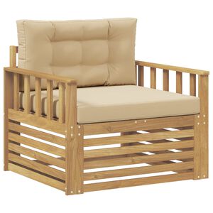 vidaXL Outdoor-Sofa Polyester Wei&szlig; und Beige