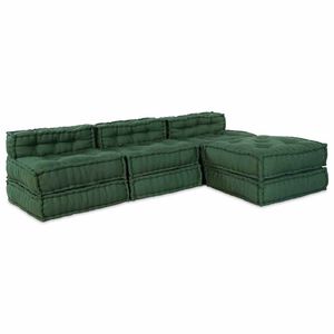 vidaXL Modulare Sofagarnitur Stoff Gr&uuml;n 210 x 140 x 56 cm