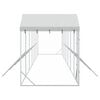 vidaXL Outdoor-Hundezwinger mit Dach Silbern 14x2x2,5 m Stahl Verzinkt