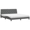 vidaXL Bett mit Matratze Dunkelgrau 180x200 cm Stoff