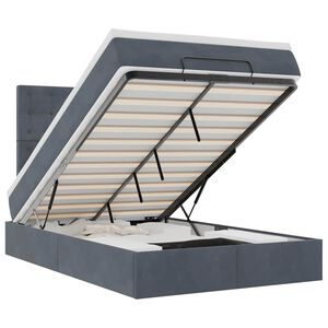 vidaXL Ottoman-Bett mit Matratzen Dunkelgrau 120x190 cm Samt