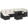 vidaXL Garten-Sofa-Set mit Kissen 8 pcs Schwarz Poly Rattan