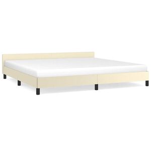 vidaXL Bettgestell mit Kopfteil ohne Matratze Creme 200x200 cm