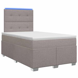 vidaXL Boxspringbett mit Matratze Taupe 120 x 190 cm Stoff