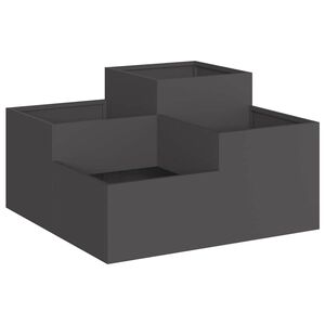 vidaXL Gartenblumentopf Schwarz 80 x 80 x 48 cm Stahl