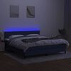 vidaXL Boxspringbett mit Matratze & LED Blau 180x200 cm Stoff