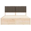 vidaXL Bettgestell mit gepolstertem Kopfteil Taupe 160 x 200 cm