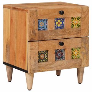 vidaXL Nachttisch Natur 40 x 33 x 46 cm Massivholz Mango