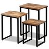 vidaXL 3-tlg. Satztisch-Set Recyceltes Massivholz Teak