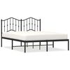 vidaXL Bettgestell mit Kopfteil Metall Schwarz 140x190 cm