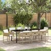 vidaXL Garten Essgruppe mit Kissen 9 pcs Beige Poly-Rattan