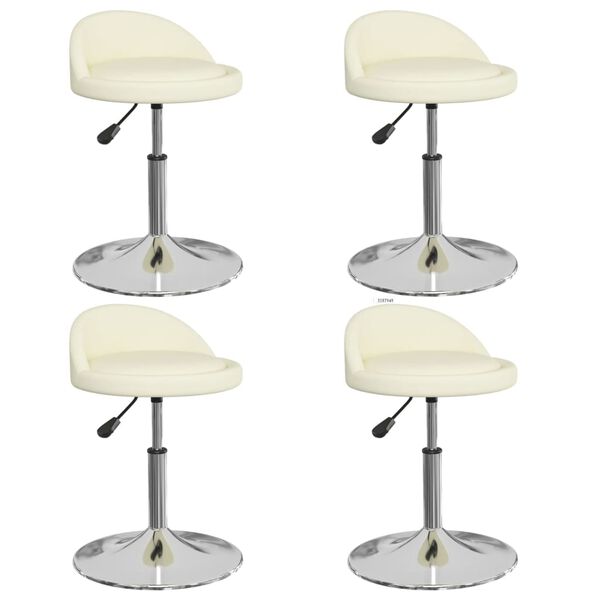 vidaXL Esszimmerst&uuml;hle 4 Stk. Drehbar Creme Kunstleder