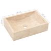 vidaXL Waschtisch Massivholz Teak mit Waschbecken Marmor Creme