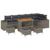 vidaXL Gartensofa-set mit Kissen 10 pcs Grau Poly-Rattan