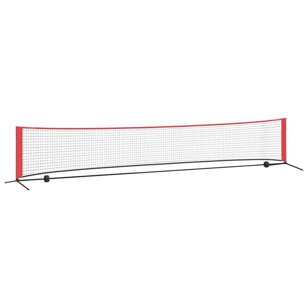 vidaXL Tennisnetz Schwarz und Rot 494,5 x 90 x 87 cm Polyester
