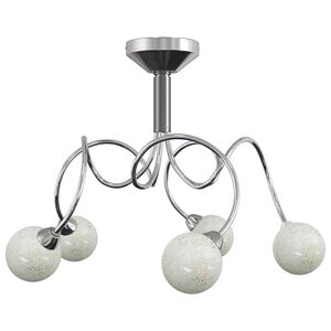 vidaXL Deckenleuchte mit Runden Glasschirmen f&uuml;r 5 G9 LED-Leuchtmittel