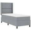 vidaXL LED Boxspringbett mit Kopfteil Hellgrau 90 x 190 cm Stoff