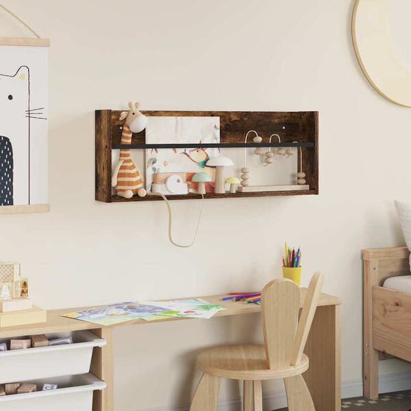 vidaXL Magazinregal Ger&auml;ucherte Eiche 80 x 12 x 30 cm Holzwerkstoff