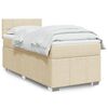 vidaXL Boxspringbett mit Matratze Creme 80x200 cm Stoff