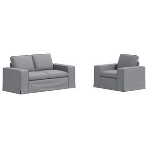 vidaXL Sofa 2 pcs Hellgrau