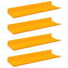 vidaXL Schwebendes Regal 4 pcs Senfgelb 30 x 9 x 2,5 cm Stahl