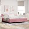 vidaXL Boxspringbett mit Matratze mit Kopfteil Rosa 200 x 200 cm Samt