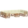 vidaXL Outdoor-Sofagarnitur mit Kissen 11 pcs Natur und Creme