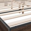 vidaXL Bettgestell Braun Eichen-Optik 150x200 cm Holzwerkstoff Metall