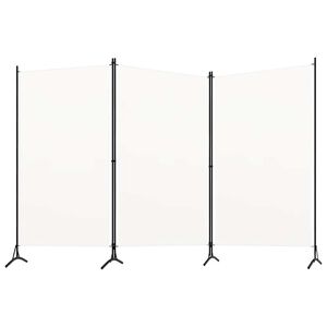 vidaXL 3-tlg. Raumteiler Wei&szlig; 260x180 cm Stoff