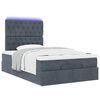 vidaXL Ottoman-Bett mit Matratzen & LEDs Dunkelgrau 120x190 cm Samt