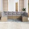 vidaXL Sofa Set mit Kissen 9 pcs Beige Poly Rattan