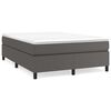 vidaXL Boxspringbett mit Matratze Grau 140x200 cm Kunstleder